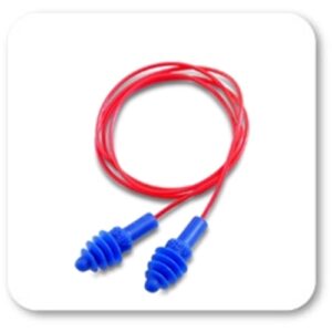 AirSoft Red Poly Cord Earbuds-Regular