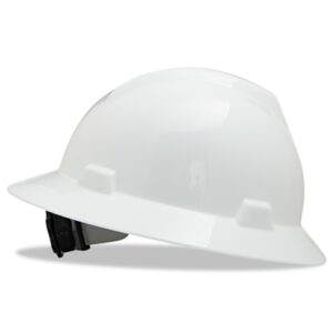 Full Brim V-Gard with Ratchet Suspension-White