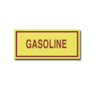 Gasoline sticker red and yellow