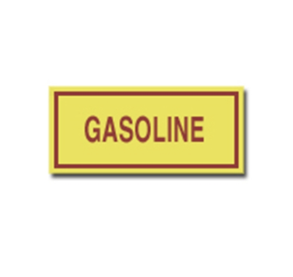 Gasoline sticker red and yellow