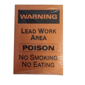 Orange Lead poison sign 14" x 20"