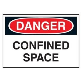 Danger Confined Space Sticker 7" x 10”