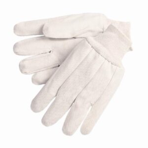 Ramie/cotton canvas gloves w/ wing thumb & knit wrist-Men's