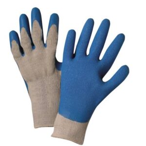 Cotton/Poly Gloves-Blue Latex Crinkle Coating