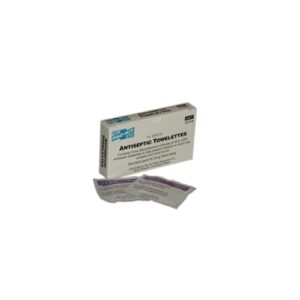 Benzalkonium Chloride Antiseptic Towelettes First Aid antiseptic and germicide to help prevent infection in minor cuts, scrapes, minor burns and for cleaning skin without the use of soap and water.