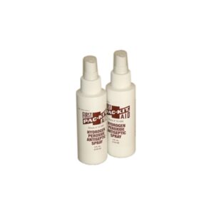 First aid to help prevent infection in minor cuts, scrapes and minor burns. Spray bottle contains 4 fl. oz. Hydrogen Peroxide 3.0%